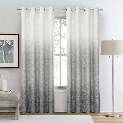 Ombre Full Blackout Curtain Panels 84 Inch Long Noise Reducing Energy Efficient Window Treatment...