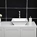Vessel Sink Square - GhomeG 16''x16'' Small Square Bathroom Vessel Sink Above Counter White Porcelain Ceramic Vessel Vanity Sink Art Basin