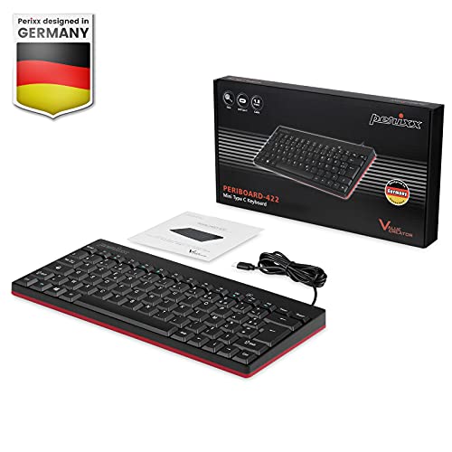 Mini teclado Perixx PERIBOARD-422 FR con cable USB-C negro, ideal para oficinas AZERTY 7