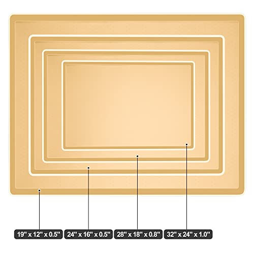 Hubulk Dog Feeding Mat,Silicone Pet Food And Water Bowl Placemat,Dishwasher, High Raised Edge To Prevent Spills,Nonslip Waterproof Tray To Stop Messes On Floor (19"X12"X0.5", Yellow) #TOP1