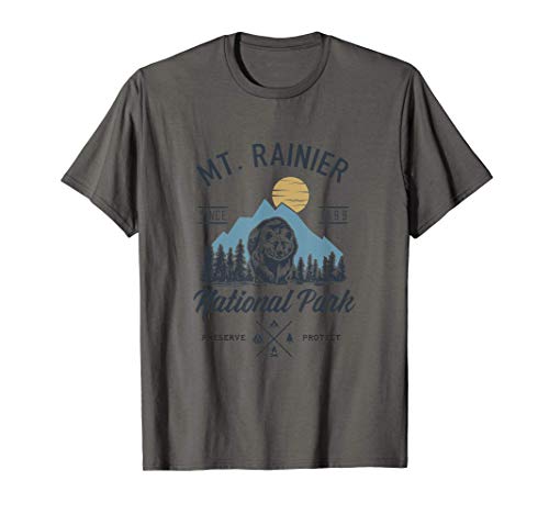 Vintage Mount Rainier National park Hiking T Shirt Camiseta