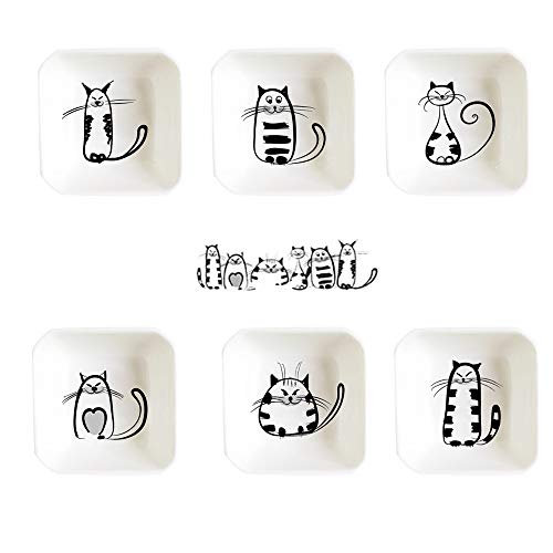 Super Cute Cat Ceramic Sauce Dish,Mini Side Seasoning Dish,Condiment Dishes,Sushi Soy Dipping Bowl,Snack Serving Dishes,Meow Porcelain Small Saucer Set(Set of 6) Super Cute Cat Ceramic Sauce Dish,Mini Side Seasoning Dish,Condiment Dishes,Sushi Soy Dipping Bowl,Snack Serving Dishes,Meow Porcelain Small Saucer Set(Set of 6)