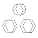 ZRSWV Lot de 3 étagères murales hexagonales flottantes dorées décoratives géométriques hexagonales pour chambre à coucher, salon, cuisine, bureau, Noir