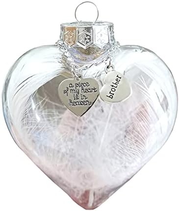 Christmas Ornaments Clear Heart Ball, Memorial Ornaments for Loss of Loved One Personalize,A Piece of My Heart is in Heaven Memorial Ornament,Christmas Tree Hanging Decorations Xmas Gifts 01-sister