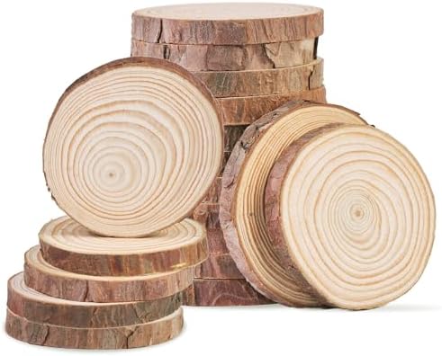 Rondin De Bois Deco 7-8 Cm, 45 Pcs Tranche De Bois Naturel, épaisseur 0