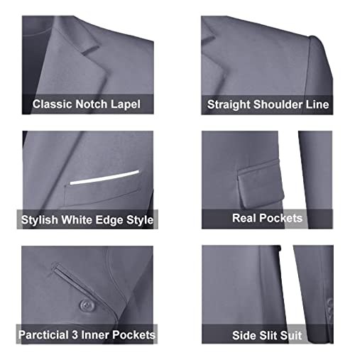 Men's Suit Slim Fit 3 Piece Suit Set Grey Suits For Men Prom Wedding Groomen Suit Blazer Jacket Pants Set Business Tuxedo Men 3Xl #TOP3