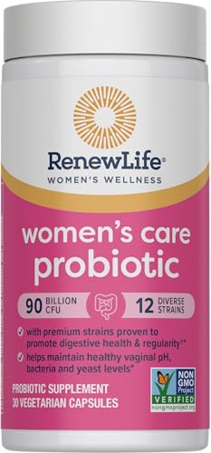 Image of Renew Life Women's Probiotic Capsules, Supports pH Balance for Women, Vaginal, Urinary, Digestive and Immune Health, L. Rhamnosus GG, Dairy, Soy and Gluten-Free, 90 Billion CFU - 30 Ct