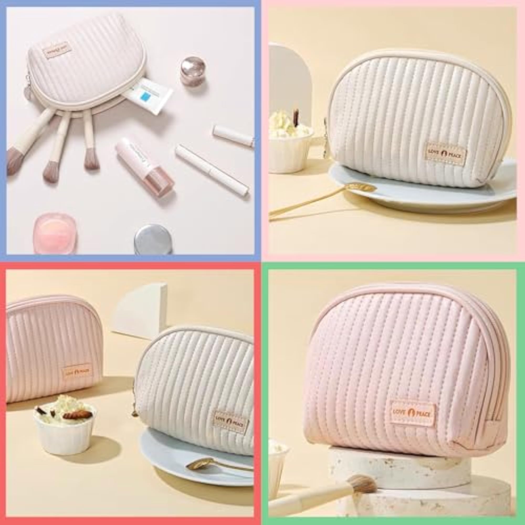 Small Waterproof Makeup Bag for Women, PU Leather Organizer