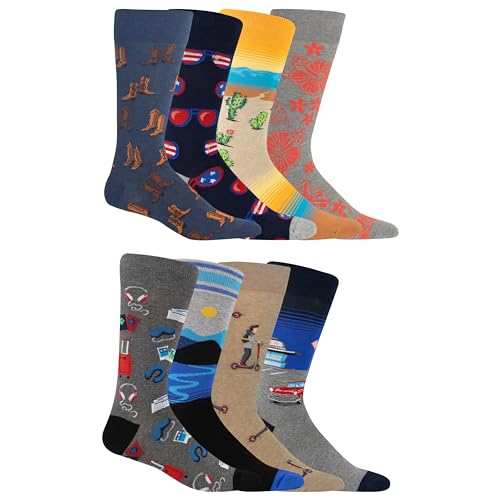 Hot Sox mens Fun Travel & Cities Crew Socks - 1 Pair Pack - Cool & Artistic Novelty Fashion Gifts