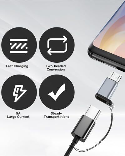 USB C auf Micro USB Adapter 3-Pack, Usb c Buchse Micro Usb, Adapter Usbc auf Micro USB für Kopfhörer externe Festplatten, Tastaturen oder M