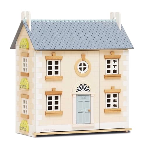 Le Toy Van - Bay Tree Doll House Large Wooden Doll House , 3 Storey Wooden Dolls House Play Set - Suitable For Ages 3+
