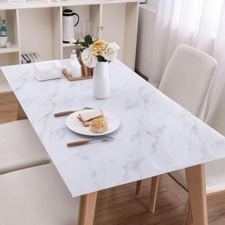Rectangle Tempered 8mm Thick Polish Touch Corners Glass Table Top, Glass Table Top with Marble Design, Glass Coffee Table Rectangle Glass Table Top Replacement Rectangle Table Glass Top(Coffee,100x50c