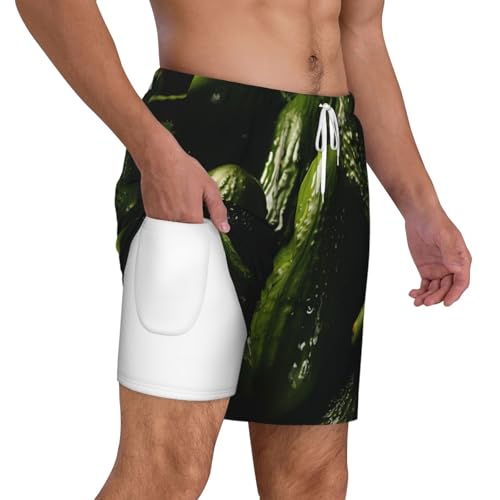 Men's Swim Trunks Quick Dry Board Shorts Drawstring Beach Short Pickle Bathing Suit for Men2