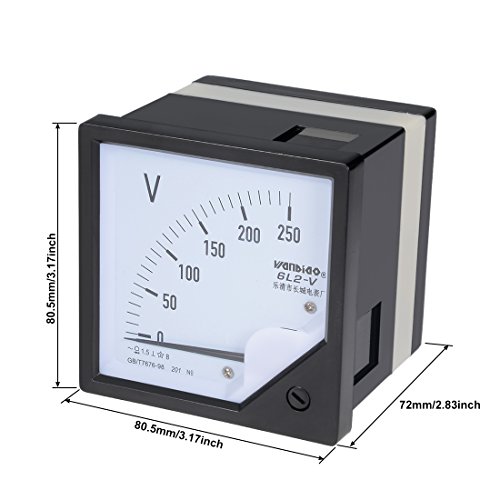 Image of uxcell AC 0-250V Analog Panel Voltage Gauge Volt Meter 6L2 1.5% Error Margin