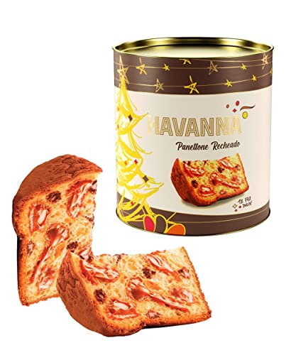 Panettone Havanna Lata Gotas de Chocolate Recheado Doce de Leite 700g