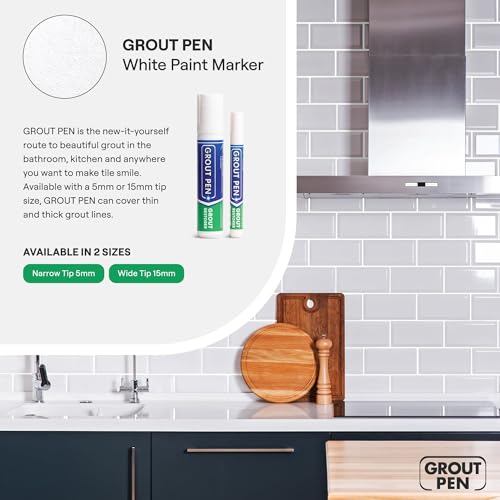 grout pen white tile paint marker waterproof grout paint tile grout colorant and sealer pen - white narrow 5mm tip 7ml