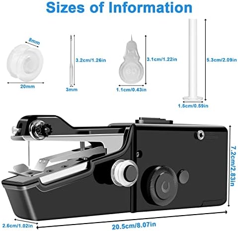 Sewing Machine, Mini Sewing Machines for Beginners, Handheld Sewing Machine, Cordless Portable Sewing Machine, Battery Powered, Quick Handy Stitch for Fabric, Clothing, Kid's Cloth Home Travel Use