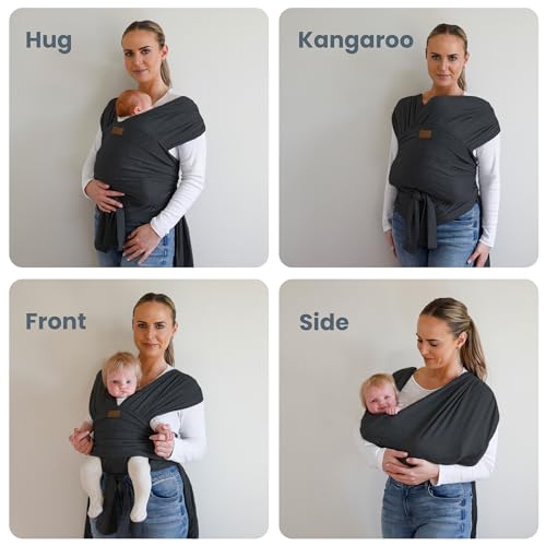 Tab Stylish Dark Gray & Gold Baby Carrier Wrap: Comfortable thumb #1