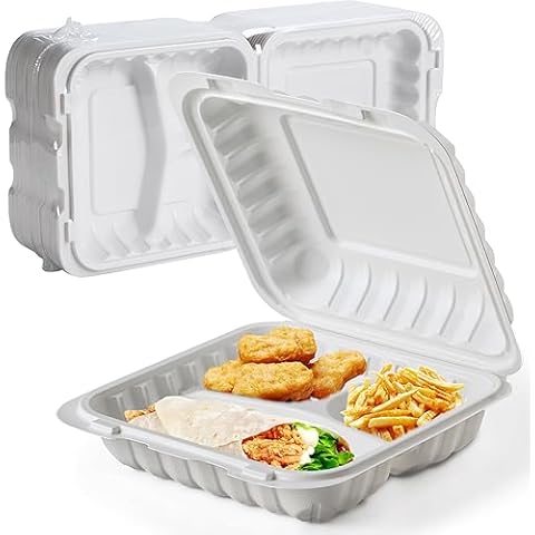 EKOSAVOR 34 OZ Clamshell Food Containers Cover