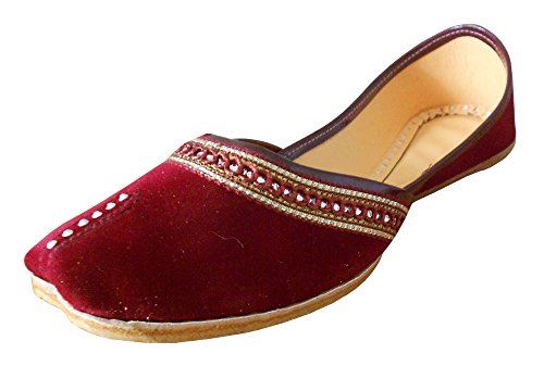 Zapatos de boda tradicionales Kalra Creaciones para mujer, terciopelo rojo en talla 37 EU