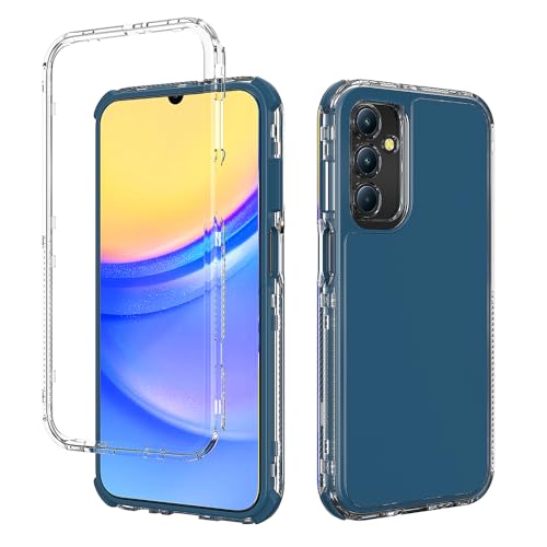 �Ή��@�� Samsung Galaxy A15 �g�уP�[�X,���ȕی�3-in-1�d�b�P�[�X Blue