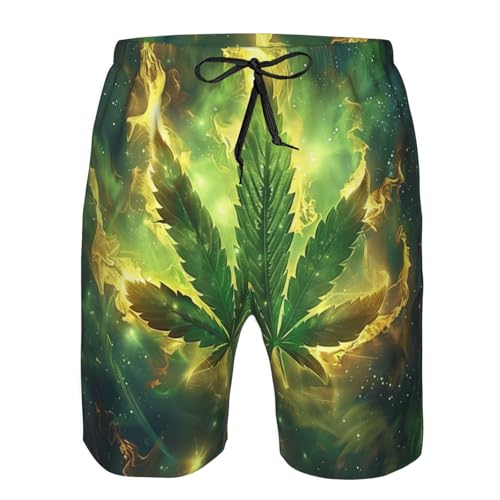 Short de bain homme cannabis léger pour vacances et natation