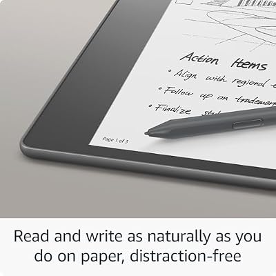 Kindle Scribe (16 GB) the first Kindle for reading, writing, journaling and sketching - with a 10.2 300 ppi Paperwhite display, includes Basic Pen +3 months of Kindle Unlimited (with auto-renewal)