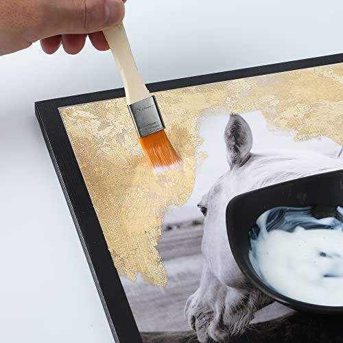 Kirin Gold Leaf Adhesive, Gilding Adhesive Set, Metal Leaf Glue And Varnish For Craft, Home Decor, Resin Crafts, Ceiling (220Ml + 2 Brushes + 2 Gloves+1 Gilding Brush) #TOP3