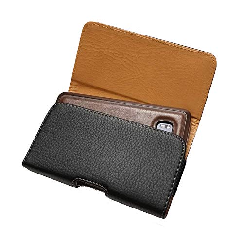 Aiscell Belt Pouch For Stylo 3 Plus, Stylo 2, Stylo 2 V, Stylo 3, Black Leather Sleeve Magnetic Flap Pouch Case Belt Loop Holster, Fits Phone With Armor Hybrid Dual Layer Cover On #TOP5