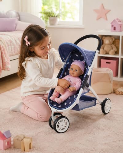 Cochecito de muñecas Speedy Bayer Chic 2000 estrellas azul marino 4