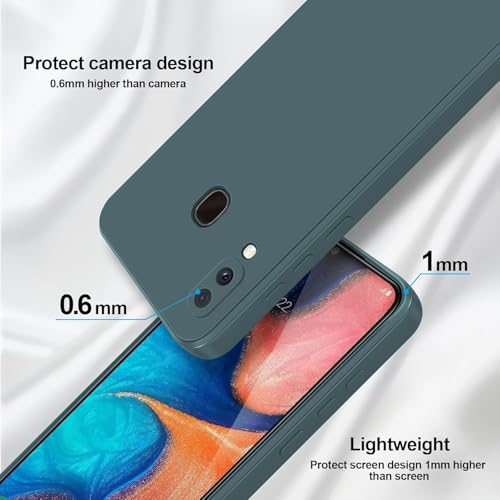 Image of DIZORO Microfiber Candy Case Compatible for Samsung Galaxy A20 /A30, Shockproof Slim Back Cover Liquid Silicone Bumper Camera Protective Phone Cover (Forest Green)