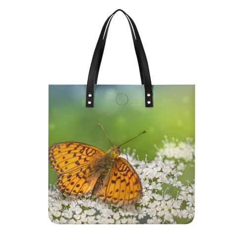 Tote bag de voyage papillon brun : grand sac à bandoulière pour escapades