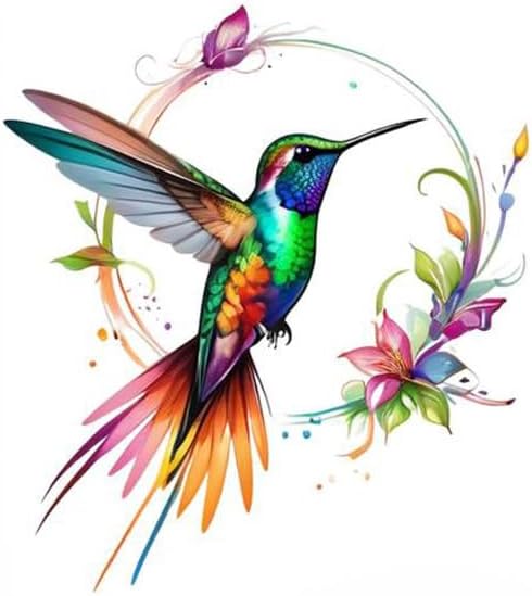 Colorful Wreath Hummingbird PVC Vinyl Car Decals Stickers Waterproof Self-Adhesive Decals for Cars, Laptops, Trucks, Motorcycles Wall Window Luggage Scratch Cover Door Decor Sticker - Image 2