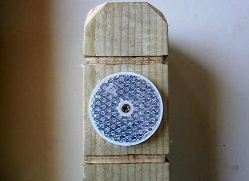 6 x 18 inch (45cm) Timber Reflective Keep Off Grass Verge Posts Boundary Markers, Push in Ground