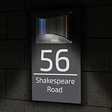 Housics Personalised House Numbers Plaques with Solar Light – Waterproof Composite Aluminium Door Number Plaques for Wall, Custom House Sign with House Number & Street Name (160mm X 280mm, Grey) - Image 6