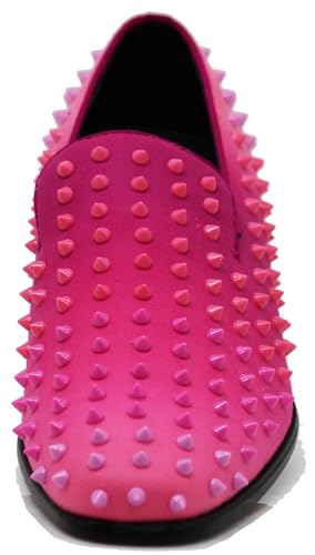 USOP Men's Fashion Spike Gradient Dress Loafers Slip On Shoes Classic Tuxedo Dress Shoes4