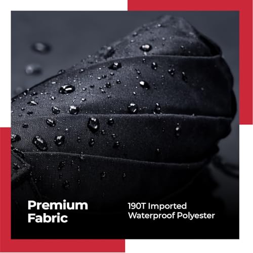 Image of Lifelong Windproof Umbrella | 3-Fold UV Protection for Rain & Sun | Auto Open & Close Waterproof Design | 23 inch Canopy with 8 Strong Ribs | Compact Travel Size for Men & Women (Black & Red)