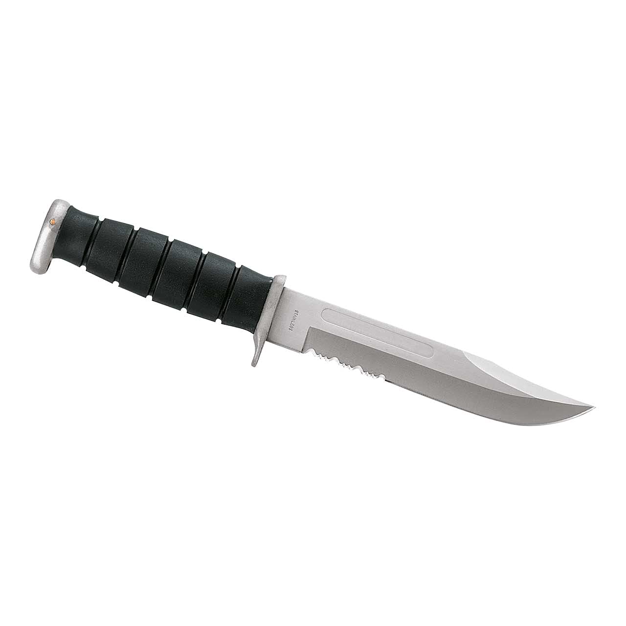 Herbertz Gürtelmesser, Bowie-Klinge, AISI 420, Gummi-Griff, Bowie-Messer, robustes Outdoor-Messer & Jagdmesser, Survivalmesser mit feststehender Klinge