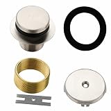 Hidrop Tub Drain Tip Toe Bathtub Drain Conversion Kit Assembly, Brushed Nickel Replacement Bath Drai