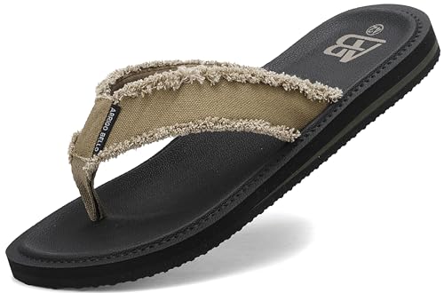 Image of ARRIGO BELLO Flip Flops Mens Slippers Non-Slip Comfort Thong Sandals Summer Sliders with Arch Support for Outdoor Beach Pool Size UK7-11 (Green,9.5)