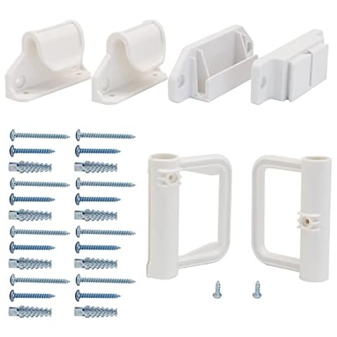WOMHOM Retractable Baby Gates Replacement Parts Kit (White) Extra Wide Baby Gate Full Set Wall Mounting Accessories with Brackets Anchors and Screws Retractable Dog Gate Accessories Cover