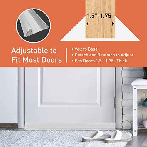 Absolute Living Triangular Door Draft Stopper - Snug And Flush - Block Wind, Light, Dust, And Noise - Adjustable Bottom Of Door Draft Blocker - 2" Tall Under The Door Draft Guard (35.5" Cuttable) #TOP3