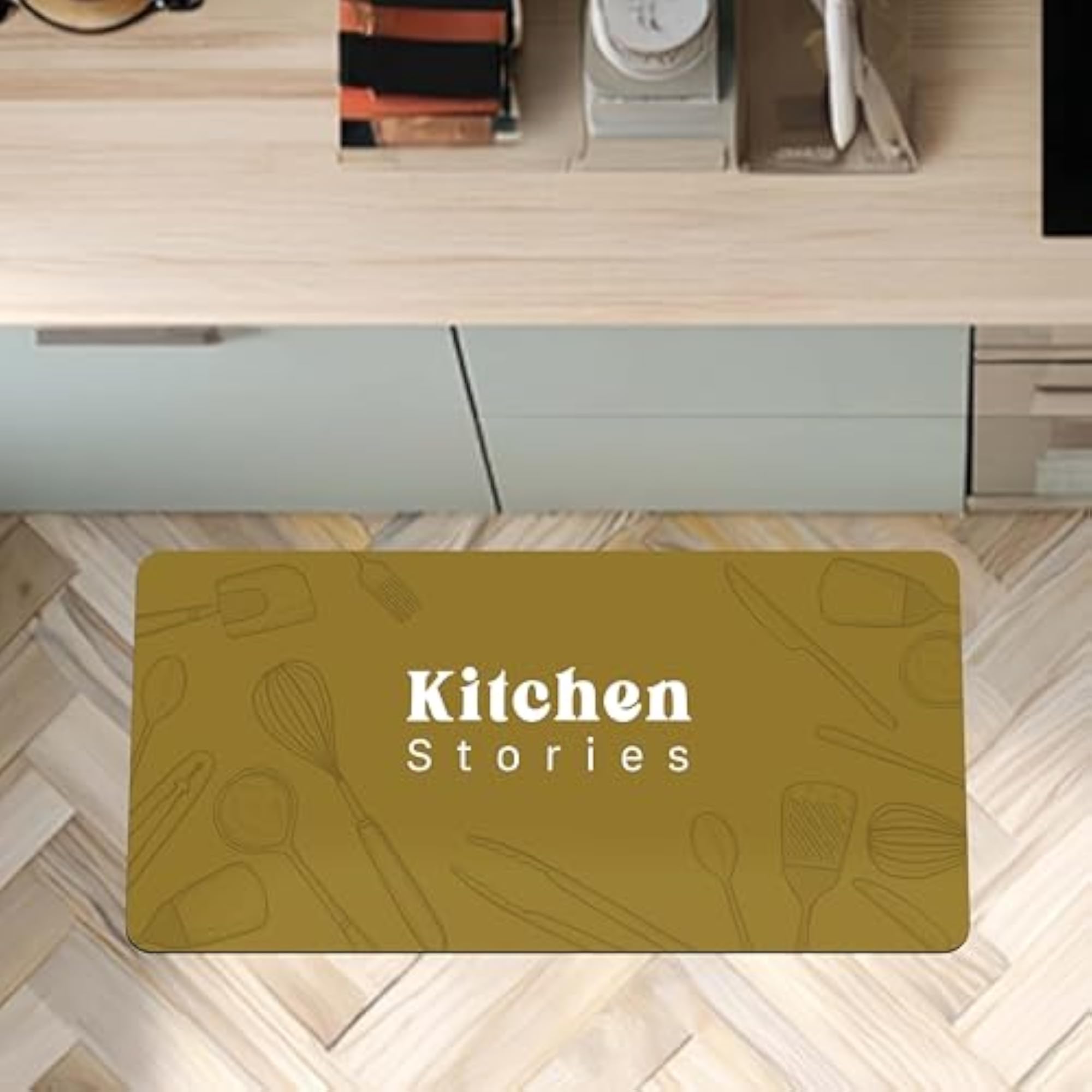 Kitchen Floor Mat, Quick Dry Anti Slip Washable Soft Rubber Base