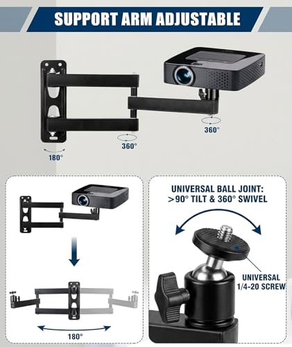 Image of Ceiling Projector Wall Mount Stand- Adjustable Tilt&Swivel Hanging Projector Holder Wall Mount Stand Rack Stand