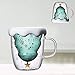 ZEACCT Tazza da caffè di Natale, Doppia Tazza di Vetro Albero di Stella Natale, tazza tisana,tazze latte,Tazza di Acqua,tazze colazione, tazza in vetro,tazze caffe vetro,Regalo di Natale,tazza amica