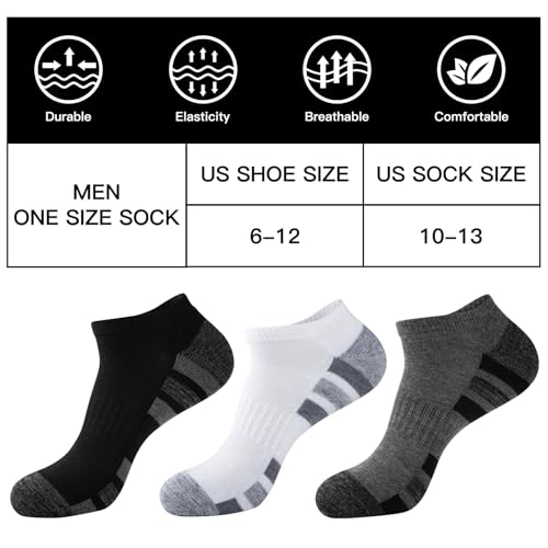 COOVAN 12 Pack Mens Ankle Socks Low Cut Cushioned Comfort Breathable Casual Socks 12 pairs2
