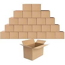 Small Shipping Corrugated Boxes 11x6x6 inches Mailers Packing Cardboard Moving Kraft Mailing Boxes Pack of 25