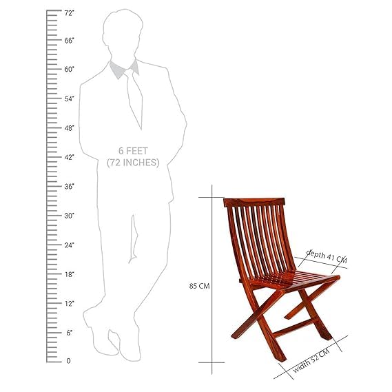 WhiteBeard™ Solid Wooden Foldable Design 2 Chair Set Multi-Purpose Home Furniture/Office Room/Guest Room/Balcony/Garden/Outdoor/Kitchen/in Door/Sheesham Wood Folding 2 Rest Chair Set 3