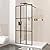Bathroom Shower Door,35" W x 72" H Shower Glass Panel,Walk-in Shower Screen,Clear Tempered Glass Shower Panel with Matte Black Rod No Glue Required