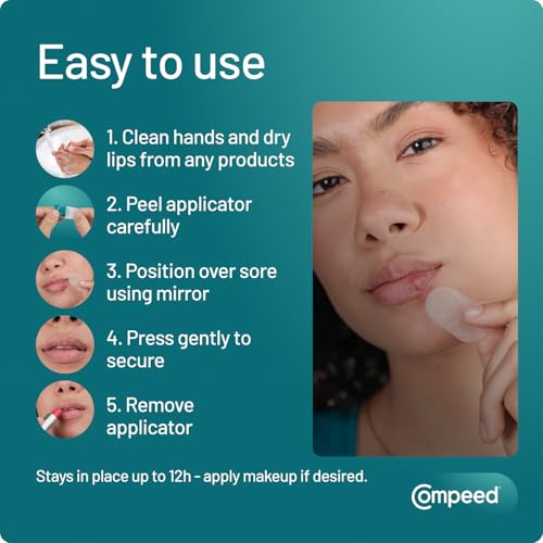 Compeed Cold Sore Patch-Invisible, Fever Blisters For Lips With 12 Hours Non Stop Action Lip Patch For Women, Men And Kids, 15 Pcs Pack